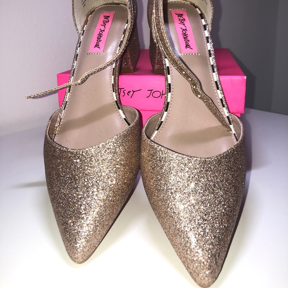 Gold Sparkly Shoes - Betsey Johnson
